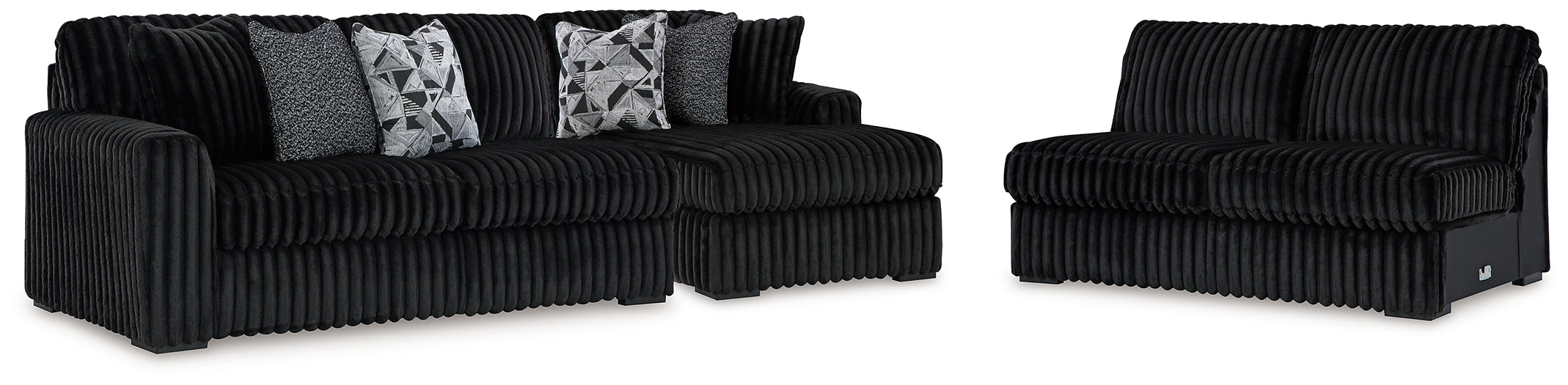 Midnight-Madness 3-Piece Sectional with Chaise