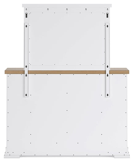 Ashbryn King Panel Storage Bed with Mirrored Dresser and Nightstand