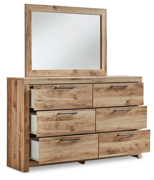 Hyanna Full Panel Bed with 1 Side Storage, Dresser, Mirror and Nightstand