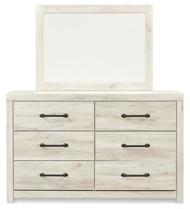 Cambeck Full Panel Bed with Mirrored Dresser and Nightstand