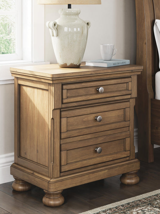 Feddinger California King Panel Bed with Mirrored Dresser, Chest and Nightstand