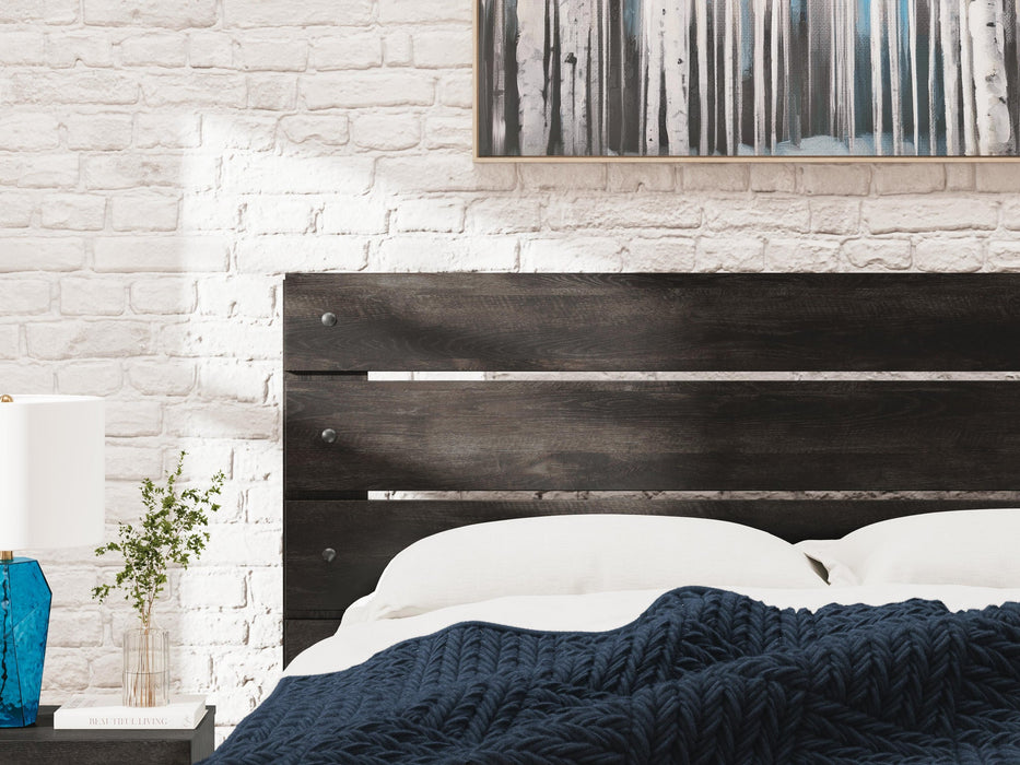 Hollivern King Panel Bed, Dresser, Mirror and Nightstand