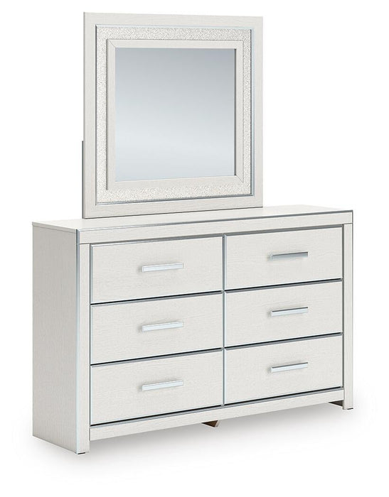 Zuraleus King Upholstered Panel Platform Bed, Dresser, Mirror, Chest and Nightstand