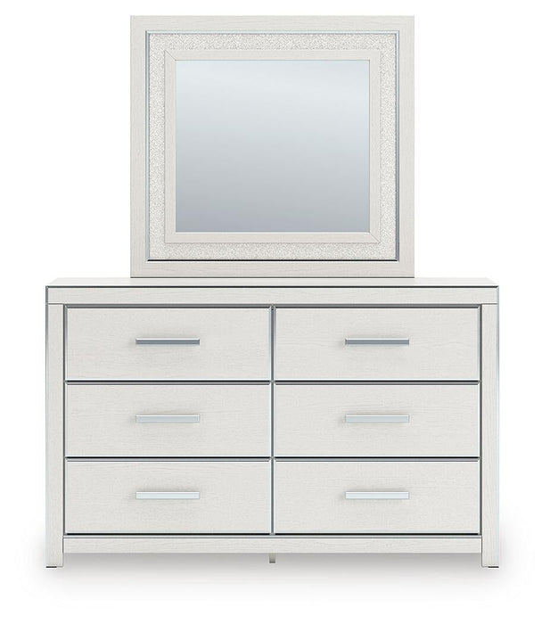 Birmonton Queen Upholstered Panel Platform Bed, Dresser, Mirror, Chest and Nightstand