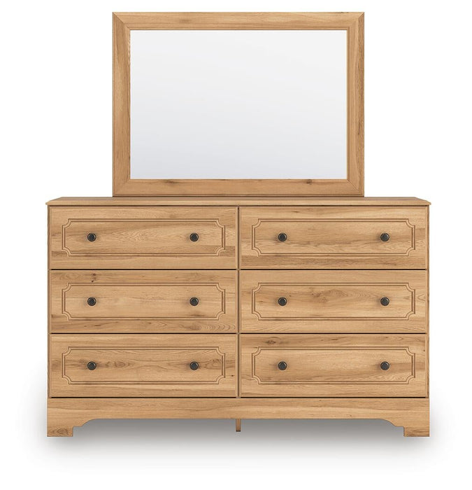 Aleaport Twin Panel Bed with Mirrored Dresser and Nightstand