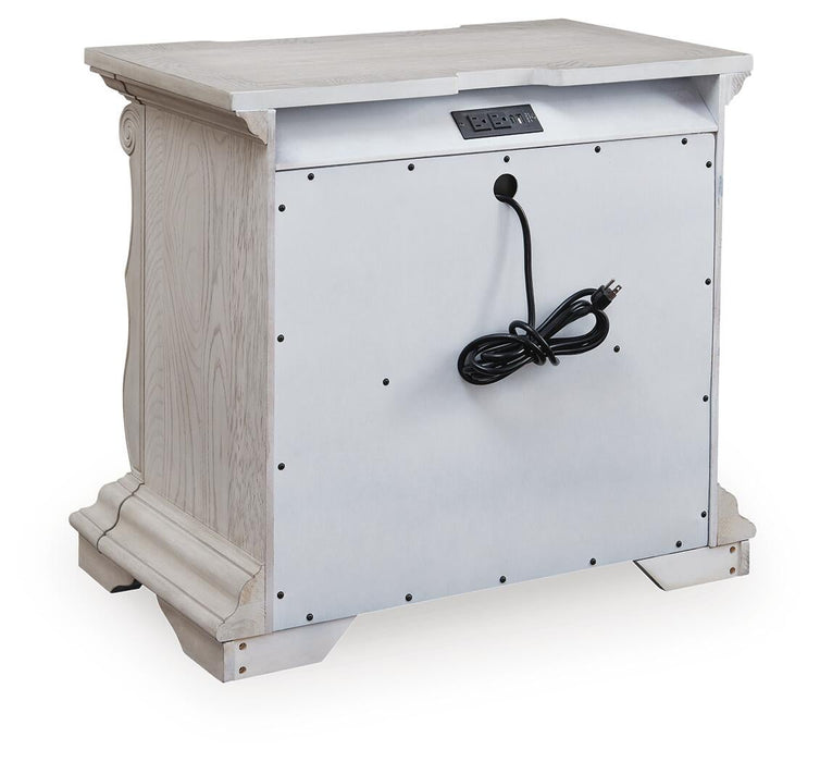Bruchandi California King Upholstered Panel Bed with Mirrored Dresser and Nightstand